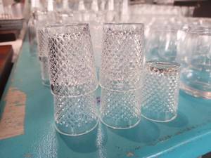 lot 5138 image: Set of 5 Cut Crystal Diamond Pattern&nbspAcopa-Pangea&nbspShot Glasses