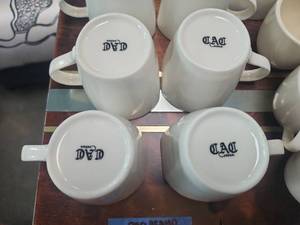 lot 5192 image: Set of 4 White Ceramic Acopa-Pangea Espresso Coffee Cups Set
