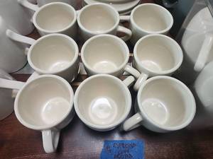 lot 5196 image: Set of 9 White Ceramic Acopa-Pangea Espresso Cups