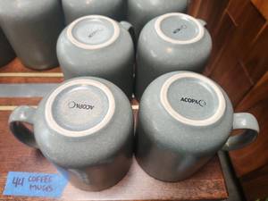 lot 5197 image: Set of 4 ACOPA Gray Ceramic Acopa-Pangea Coffee Mugs