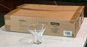 lot 5245 image: Acopa Pangea 8 oz. Clear Martini Glasses �� 12 Pack