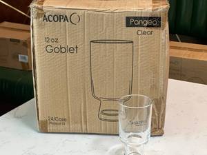 lot 5252 image: Acopa Pangea 12 oz. Clear Goblet Glasses - Case of 24