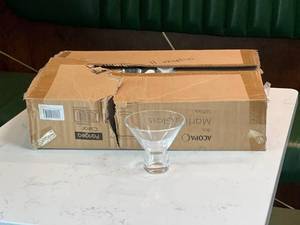lot 5253 image: Box of 11 Acopa Pangea 8 oz. Clear Martini Glasses