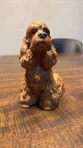 lot 3238 image: Handcrafted Wood Cocker Spaniel Dog Figurine