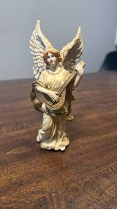 lot 3279 image: Angel Figurine Playing Mandolin