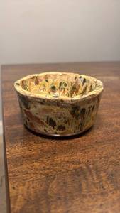 lot 3298 image: Handmade Ceramic Bowl with Multi-Color Glazed Finish