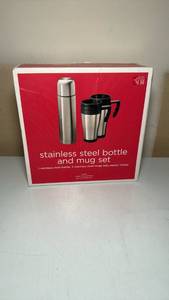 lot 3302 image: Stainless Steel Thermal Bottle and Travel Mug Set