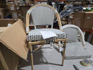 lot 9655 image: outdoor dining chairs set of 2 black and white wjb2502dc
