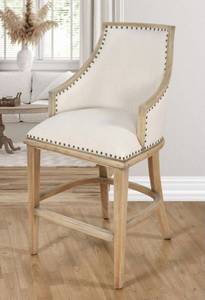 lot 9662 image: Farmhouse Curved Back Barrel Stool Retail$500