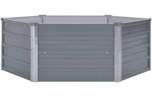 lot 9664 image: VidalXL Hexagonal Galvanized Steel Raised Garden Bed,