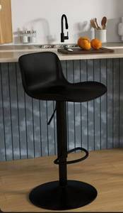 lot 9670 image: Swivel Adjustable Height Bar Stool