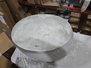 lot 9673 image: Christopher Knight Home Outdoor Oval Side Table,Patio Garden Stool End Coffee Table,Decorative Accent Table for Patio,or Balcony,Lightweight Concrete Material,
