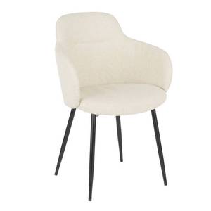 lot 9678 image: LumiSource Boyne Industrial Chair Cream Upholstered Metal Frame, Rustic Armchair with Back