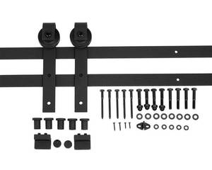 lot 9702 image: Amazon Basics J Shape Sliding Barn Door Hardware Kit, 6.6 Foot, Black
