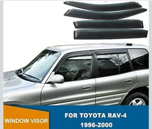 lot 9717 image: KPY Window Visor Compatible with Toyota RAV4 1996-2000 (4-Door), Rain Guard Side Window Vent Deflectors Tape-On Style, 1996 1997 1998 1999 2000, Black
