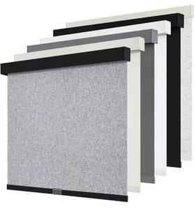 lot 9726 image: SUNOFF Cordless Blackout Roller Shades Blinds for Windows Free-Stop,Pull Down Room Darkening with Valance,Thermal Insulated Woven Fabric Window Door Blinds for Home,Office,Heather Grey 34 W x 72 H