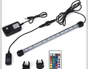 lot 9727 image: MQ 36 in Submersible LED Aquarium Light, 13W Color Changing Fish Tank Light with Remote Control, IP68 Crystal Glass 42 LEDs Lights Bar, for 38-45in Longest Side Tanks