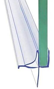 lot 9735 image: Frameless Shower Door Bottom Seal Shower Sweep with Drip Rail for 14 Glass,36 Long, Vinyl, Clear