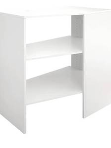lot 9742 image: ClosetMaid SuiteSymphony Wood Corner Shelf Unit, 2 Shelves, Adjustable, Stacking, For Storage, Closet, Clothes, Shoes, D�cor, Pure White