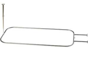 lot 9743 image: Zenna Home Rustproof Round Shower Curtain Rod for Clawfoot Tub with Easy Installation, Oval Hoop Shower Curtain Rod, Freestanding Tub Accessories, Fits Areas up to 70.5 by 28 Inches, Chrome
