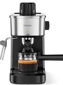 lot 9752 image: XIXUBX 6 Bar Espresso Machine, 800W Compact Coffee Maker with Stainless Steel Cup Warmer, Steam Milk Frother, Automatic Pressure Relief, Cappuccino & Latte Maker, Black, for Home and Office