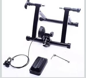 lot 9757 image: BalanceFrom Bike Trainer Stand Steel Bicycle Exercise Magnetic Stand with Front Wheel Riser