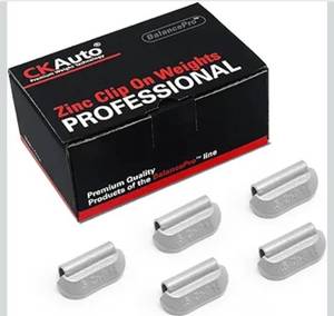lot 9790 image: CKAuto P Series Zinc Clip on Wheel Weights 0.5oz, 12oz, Coated, 50PcsBox Fit for Steel Wheel
