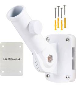 lot 9800 image: NQ Flag Pole Holder Adjustable, Flag Pole Bracket for Outside House Heavy Duty Aluminum, Multi-Position Flag Pole Mounting Bracket Rust Free with Hardwares, 1 Inner Diameter (White- 1 Pack
