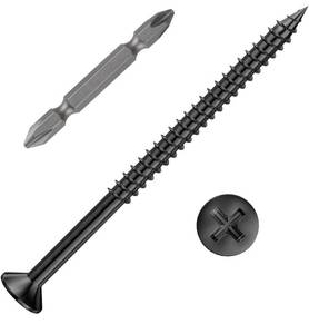 lot 9805 image: Wensilon # 10X4 (35PCS) Flat Head Black Wood Screw 5X100, Quick Metal self Tapping Flat Head