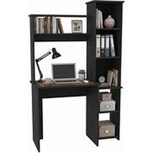 lot 9660 image: hironpal black desk with shelf