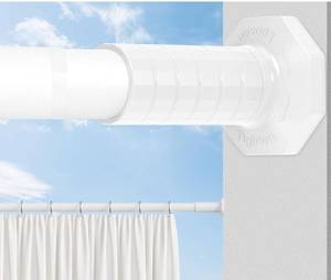 lot 9816 image: Tension Curtain Rod 51-128 In (4-10 Ft), Long Curtain Rod No Drilling for Windows, Outdoor Curtain Rod for Patio Room Divider, Adjustable Spring Heavy Duty Tension Rod Renter Friendly, White