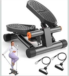 lot 9835 image: Niceday Steppers for Exercise, Stair Stepper with Resistance Bands, Mini Stepper with 300LBS Loading Capacity, Hydraulic Fitness Stepper with LCD Monitor