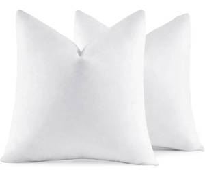 lot 9840 image: MIULEE 22x22 Pillow Inserts,Set of 2 Down Feather Throw Pillows for Couch Sofa Bed, Decorative Fluffy Throw Pillow Inserts Cotton Fabric,White