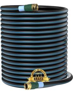 lot 9842 image: Garden Hose 50ft Brass Fittings, Heavy Duty 50ft x 12 Non-Expandable & Flexible Water Hose, Lightweight Hybrid Hose, Leak-Proof 34 Solid Brass Connector, Durable, Flexible and Kink-Free