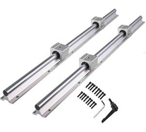 lot 9854 image: ANWOK Linear Rails and Bearings Slide Rail 2X SBR20-800mm and 4X SBR20UU Carriage Bearing Block for Automated Machines and Equipments