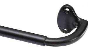 lot 9856 image: Amazon Basics Room Darkening Blackout Curtain Rod for Bedroom and Living Room, Curved, Wraps Around, Blocks Light, for Heavy Curtains, 48 to 88, Black