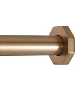 lot 9863 image: Ivilon Tension Curtain Rod - Hexagonal Spring Tension Rod for Windows or Shower, 24 to 36 Inch, Warm Gold
