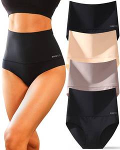 lot 9910 image: FINTETOO Light Tummy Control Underwear Women High Waisted Briefs Plus Size Shapewear Under Dress Ladies Panties L