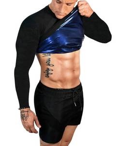 lot 9954 image: FUXERT Sauna Shirt for Men Long Sleeve Sauna Suit Heat Trapping Workout Shirts Sweat Enhance Vest for Workout Sports(BK XL)