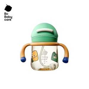 lot 191 image: Bc Babycare Penguin Tritan Straw Sippy Cup with Handle, Green