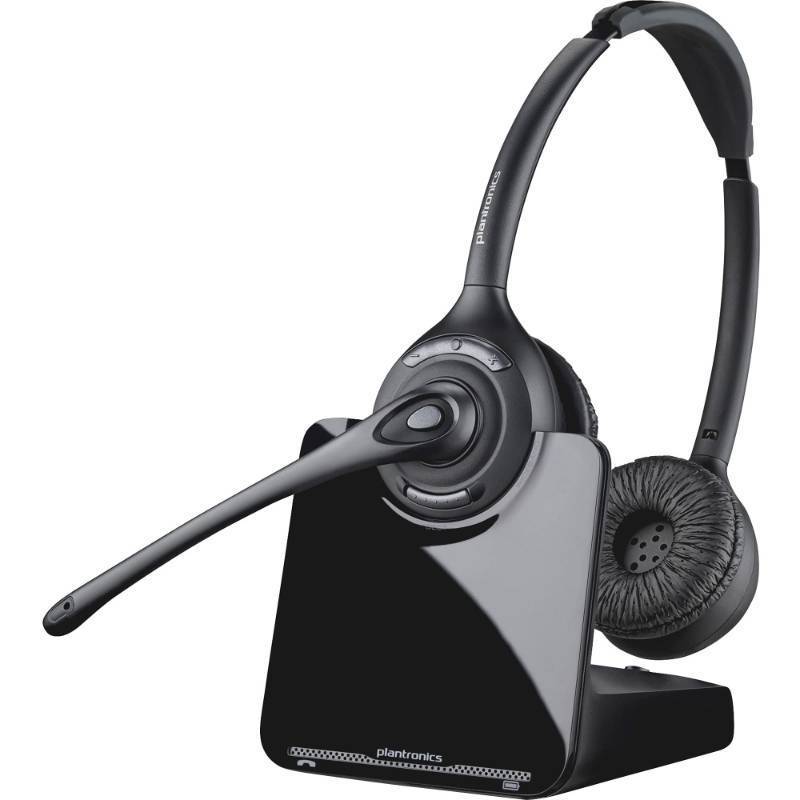 lot 17035 image: Plantronics PL-CS520 Binaural Wireless Headset System, BlackSilver - Retail $220
