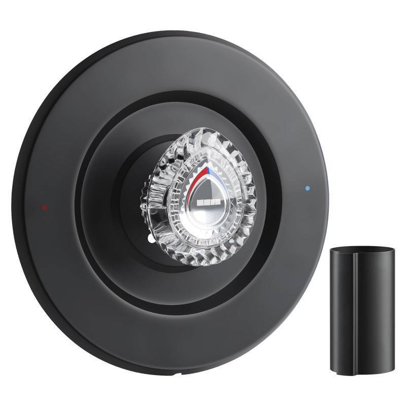 lot 22392 image: Matte Black Shower Trim Kit, Compatible with Moen T470 31661SN Shower Trim Kit and TubShower Trim, for Moen 1225 Trim Kit, Includes Escutcheon, Tubes, Shower Handle and Screws - Retail $31