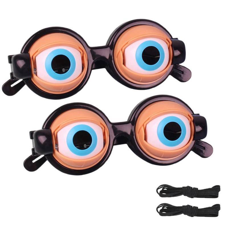 lot 30092 image: 2Pcs Funny Glasses for Adults Crazy Eyes Glasses Blinking Eye Design Funny Prop Glasses for Party Cosplay Photo Props - Retail $16