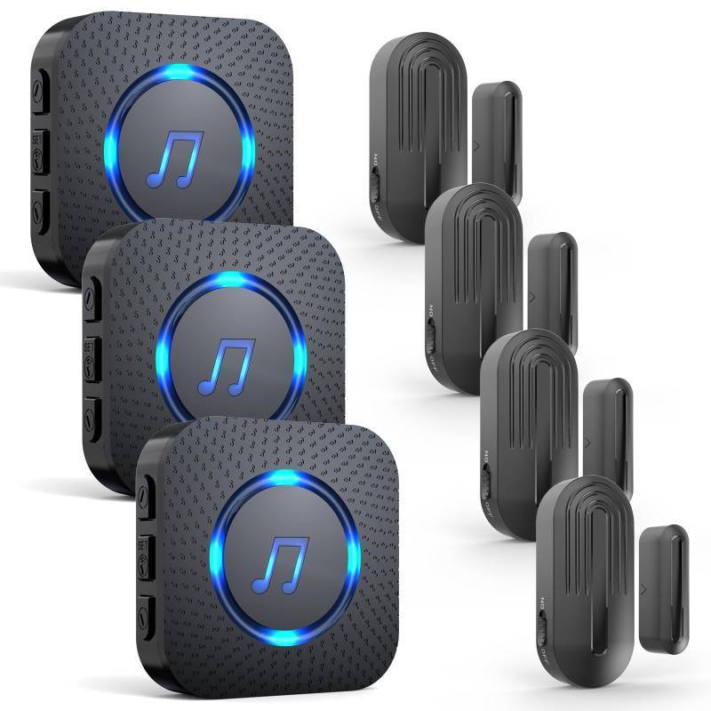 lot 32790 image: SanJie Door Chime, Wireless Door Chimes When Door Open Entry for BusinessHomeOfficeStore (500ft Range 26 Chimes Adjustable Volume) - Retail $50