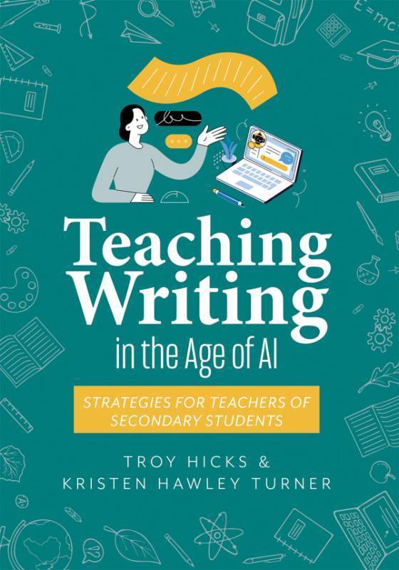 lot 33511 image: Teaching Writing in the Age of AI Strategies for Teachers of Secondary Students (Support thinking and writing in AI-powered classrooms.) Some water damage. Pages are ok.  - Retail $46