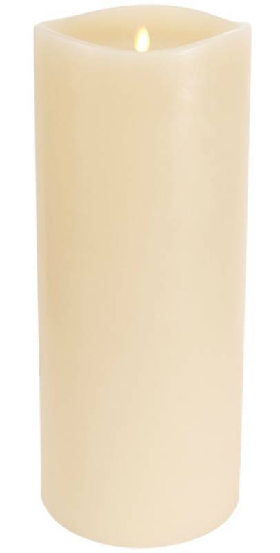 lot 43933 image: Luminara Grand Pillar Flameless LED Candle, Ivory 6.25 x 15, Battery Operated Real Wax wTimer, Moving Flame, Realistic Unscented Home Decor Safe - Retail $80