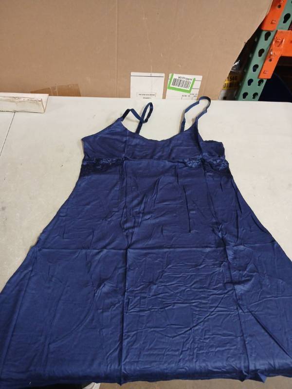 lot 52068 image: Navy Blue Slip Dress with Lace Trim-XL