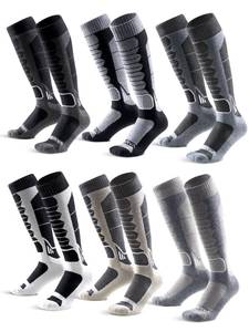 lot 23053 image: WEIERYA Ski Sock Merino Wool Ski Socks Mens Womens Skiing & Snowboarding Socks, Over The Calf (US, Alpha, Large, Regular, Regular, 6, Black Dark Medium Light Clound Silver gray) - Retail $50