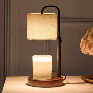 lot 23059 image: keysays Candle Warmer Lamp with Timer, Dimmable Wax Warmer Candle Lamp for Jar Candle with 2 Bulbs, Christmas Birthday Gifts for Women Mom, Home Decor for Room, Bedroom, Kitchen-Linen Fabric - Retail $40