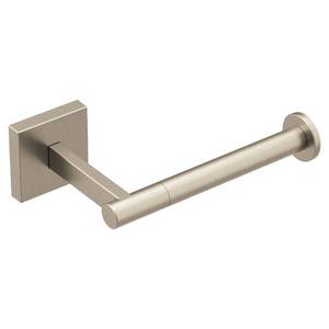 lot 23097 image: Moen Triva Brushed Nickel Single-Post Toilet Paper Holder, BP1808BN - Retail $25